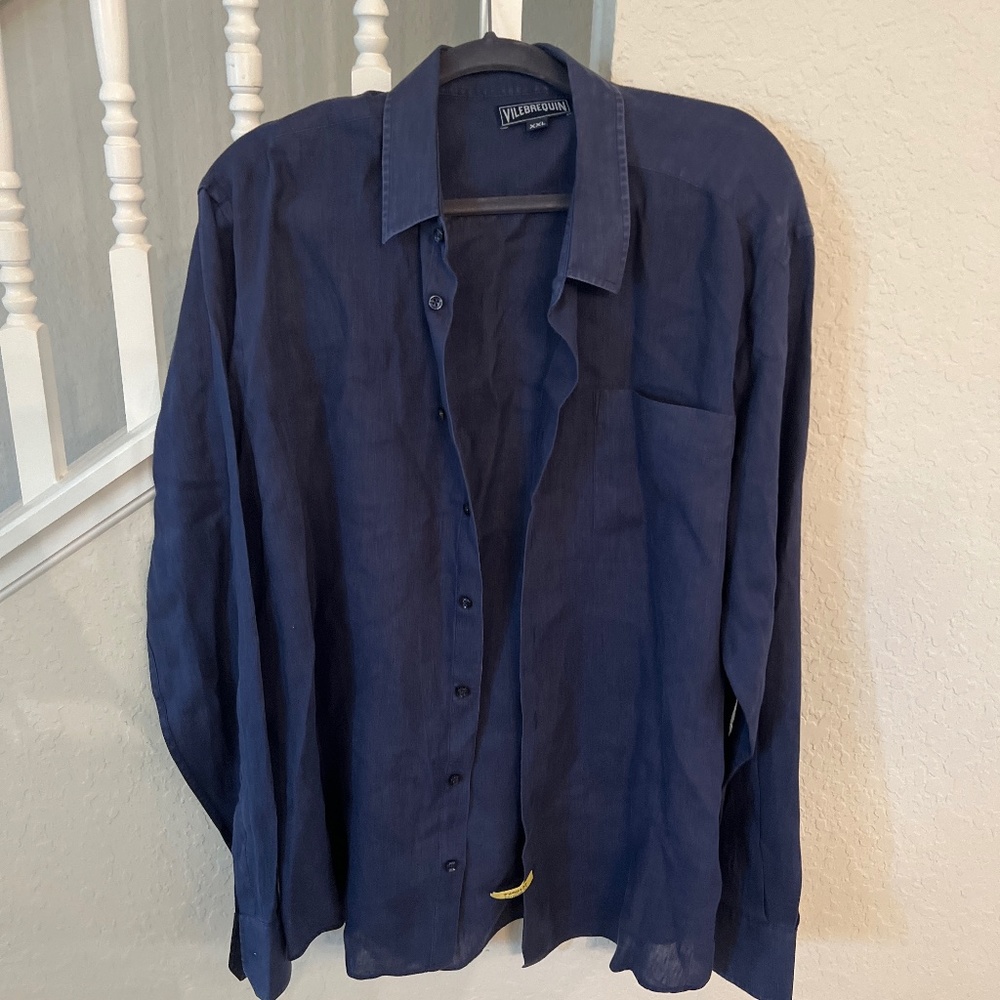 Vilebrequin Blue linen shirt xxl